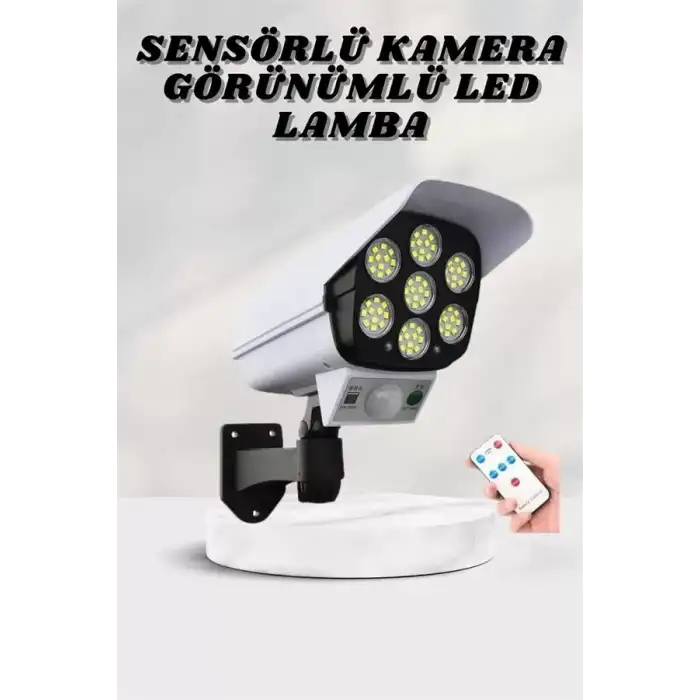 AsilTech Solar Lamba Kamera Görünümlü Duvar Lambası Dönebilen Bahçe Aydınlatması