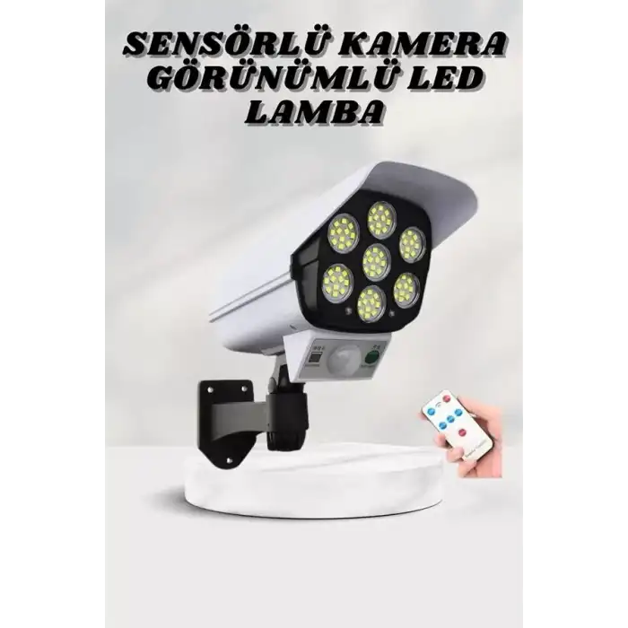 AsilTech Solar Lamba Kamera Görünümlü Duvar Lambası Dönebilen Bahçe Aydınlatması