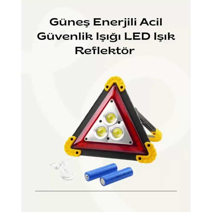 AsilTech Solar Şarjlı Üçgen LED Park ve İkaz Lambası