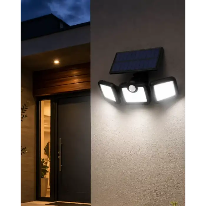 AsilTech Solar Sensörlü LED Projektör Hareket Algılayıcılı Güneş Enerjili Bahçe Lambası Dış Mekan Aydınlatma