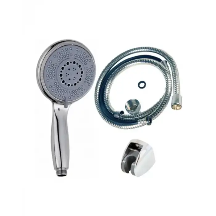 AsilTech Spiral Hortumlu 4 Kademeli El Duşu Seti Duvar Askılı Banyo Duş Başlığı