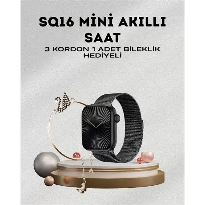 AsilTech SQ-16 Mini Series 10 – Dokunmatik Akıllı Saat | Kalp Ritmi, SpO2, Uyku Takibi