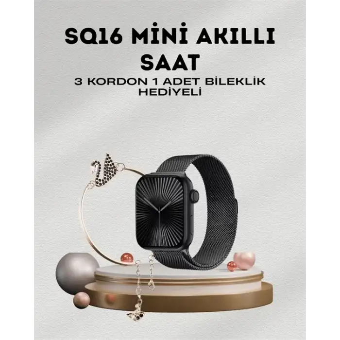 AsilTech SQ-16 Mini Series 10 – Dokunmatik Akıllı Saat | Kalp Ritmi, SpO2, Uyku Takibi