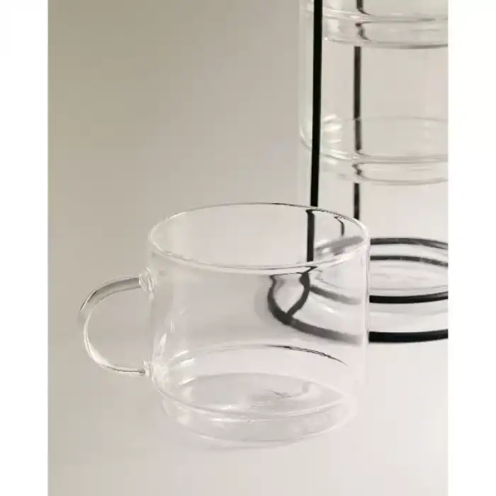 AsilTech Standlı Borosilikat 4lü Fincan Seti