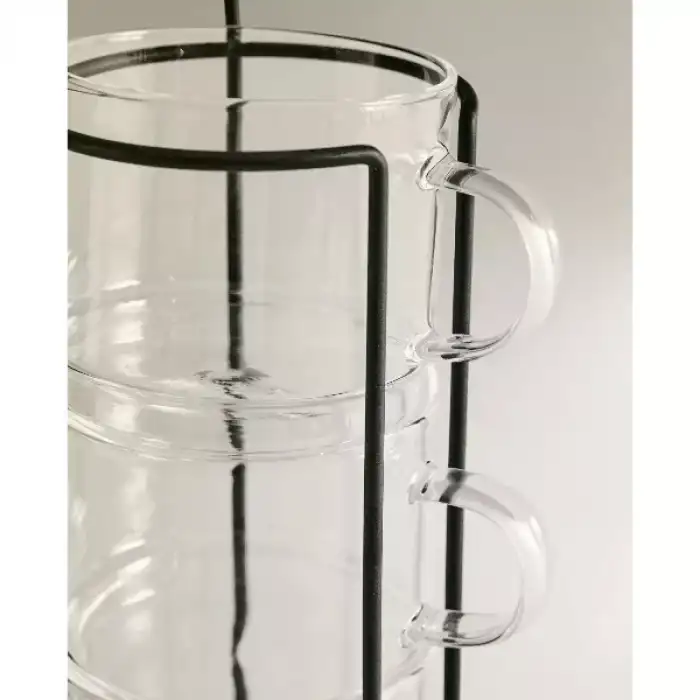 AsilTech Standlı Borosilikat 4lü Fincan Seti