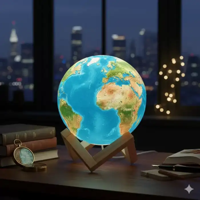 AsilTech Standlı Işıklı Dünya Küre
