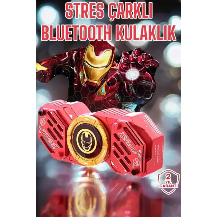 AsilTech Stres Çarklı Bluetooth Kulaklık Kablosuz Kırmızı Yüksek Ses Kaliteli