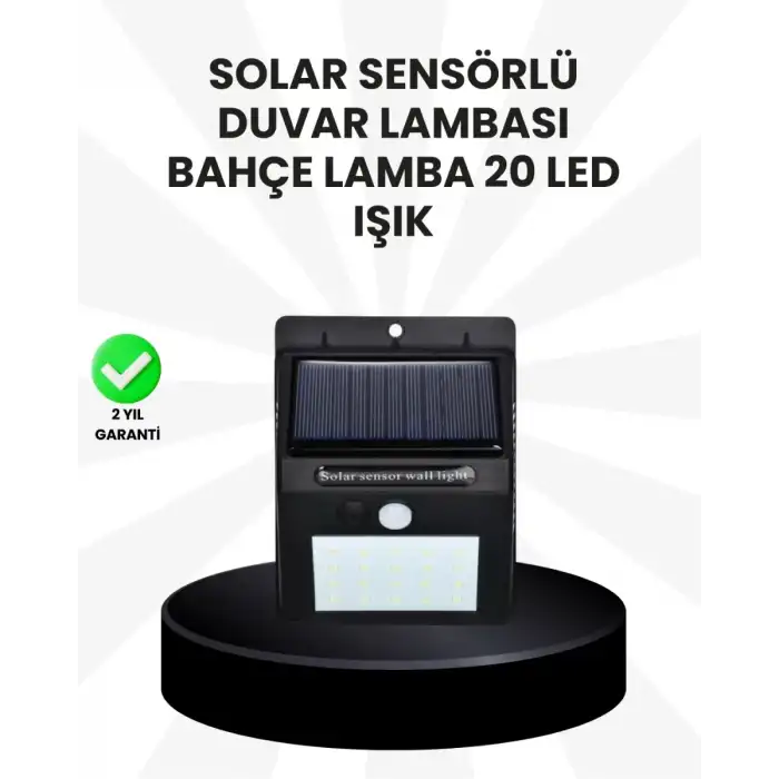 AsilTech Su Geçirmez IP65 20 LED Solar Sensörlü Bahçe ve Veranda Aydınlatma