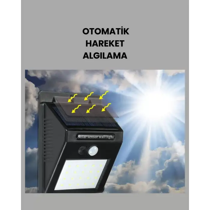 AsilTech Su Geçirmez IP65 20 LED Solar Sensörlü Bahçe ve Veranda Aydınlatma