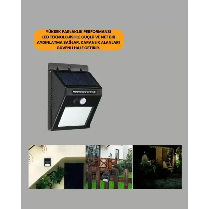 AsilTech Su Geçirmez IP65 20 LED Solar Sensörlü Bahçe ve Veranda Aydınlatma Yeni Nesil