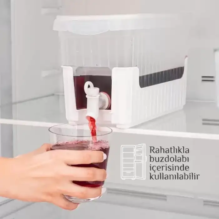 AsilTech Su ve Meşrubat Sebili - Buzdolabı Uyumlu - Musluklu - Kapaklı