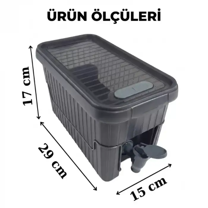 AsilTech Su ve Meşrubat Sebili - Buzdolabı Uyumlu - Musluklu - Kapaklı