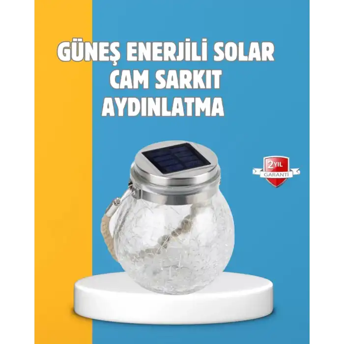 AsilTech Suya Dayanıklı Güneş Enerjili Cam Şişe Sarkıt Lamba