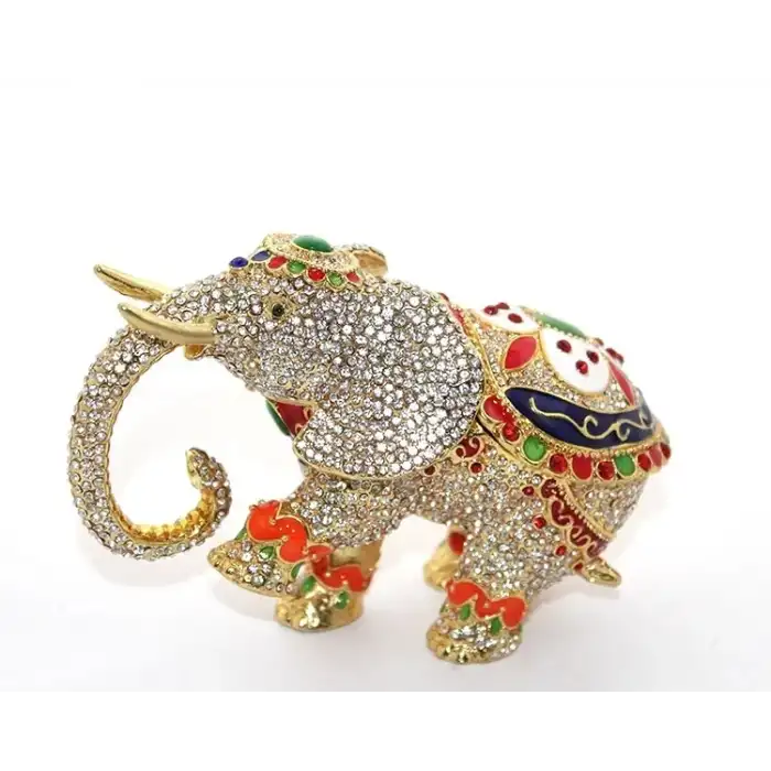 AsilTech Swarovski Taşlı Tekli Fil Figürü Model 6