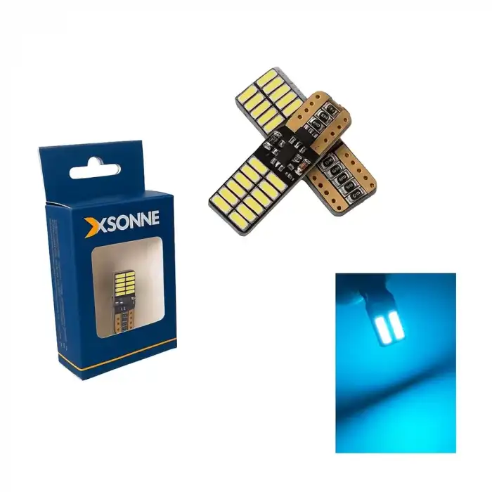 AsilTech T10 Led Ampul 24 Ledli Canbuslı Park Ampulü 2li Takım Buz Mavi