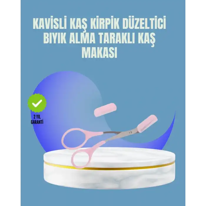 AsilTech Tarak ve Fırça Başlıklı Kaş Şekillendirme Makası