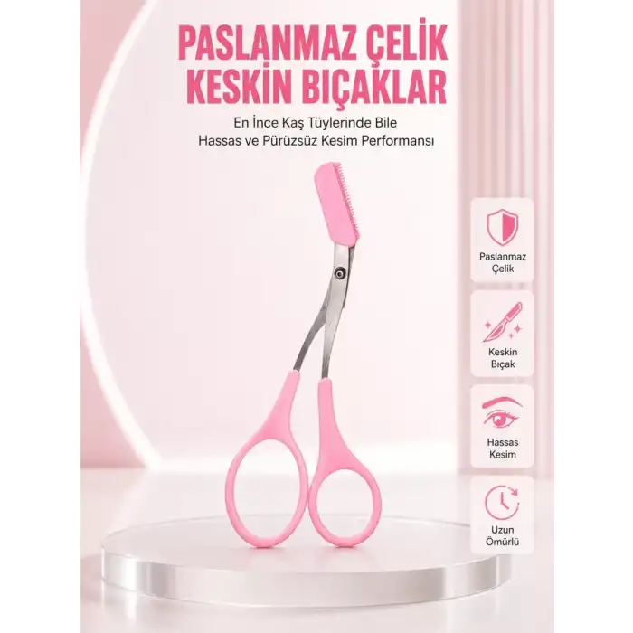 AsilTech Taraklı Kaş Düzeltme Makası – Hassas Şekillendirme ve Kolay Kullanım
