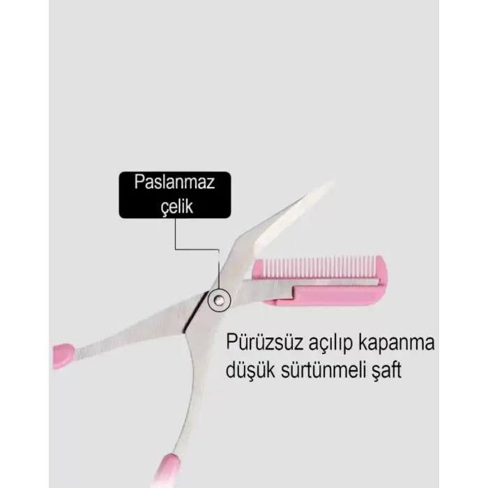 AsilTech Taraklı Kaş Düzeltme Makası – Hassas Şekillendirme ve Kolay Kullanım