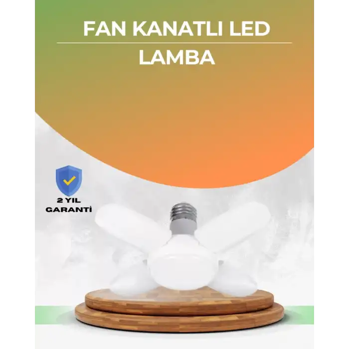 AsilTech Tasarruflu Pervane LED Ampül 4 Kollu 60 Watt Geniş Alan Aydınlatma