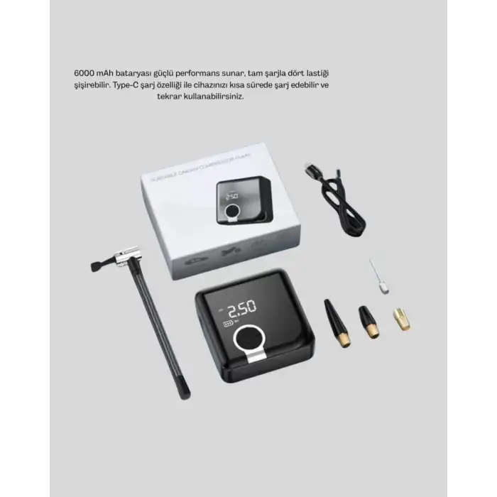 AsilTech Taşınabilir Akıllı Hava Kompresörü Yüksek Basınç Kapasiteli