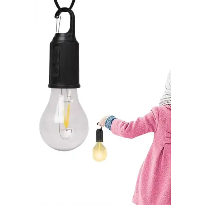 AsilTech Taşınabilir Askılı Ampul Kamp Lambası Askılı Type-C Şarjlı Bahçe Lambası