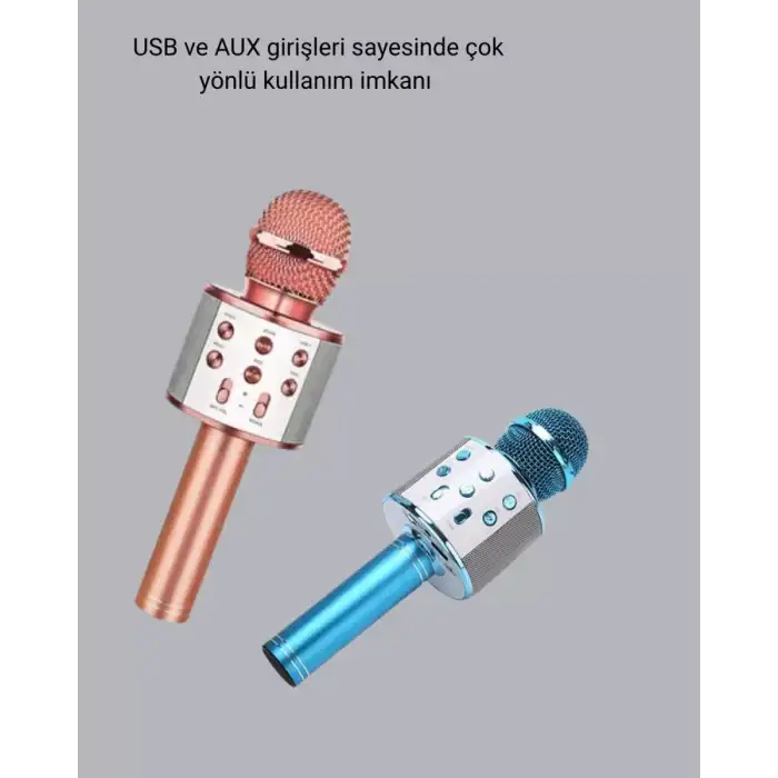 AsilTech Taşınabilir Karaoke Mikrofon – Bluetooth, USB ve AUX Girişli