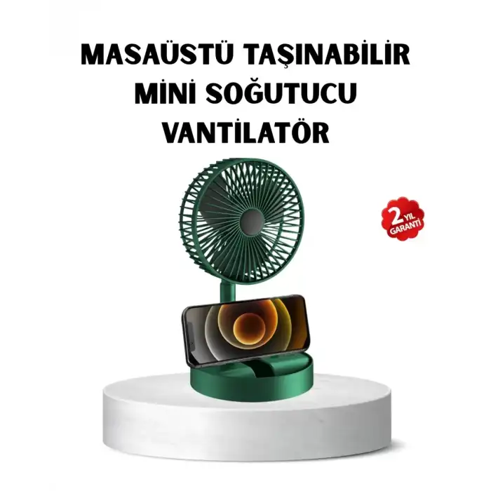 AsilTech Taşınabilir Katlanabilir Mini Fan 3 Kademeli Şarj Edilebilir