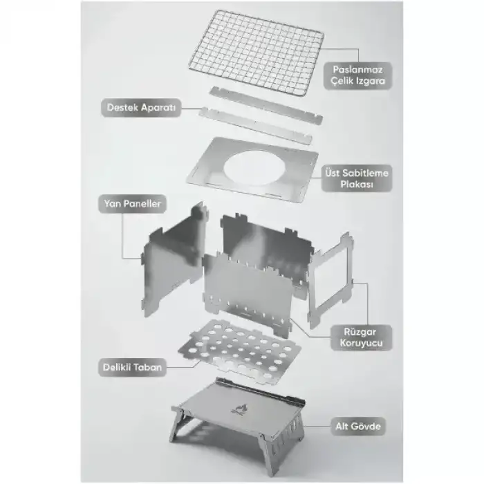 AsilTech Taşınabilir Katlanır Ateş Çukuru Ocağı