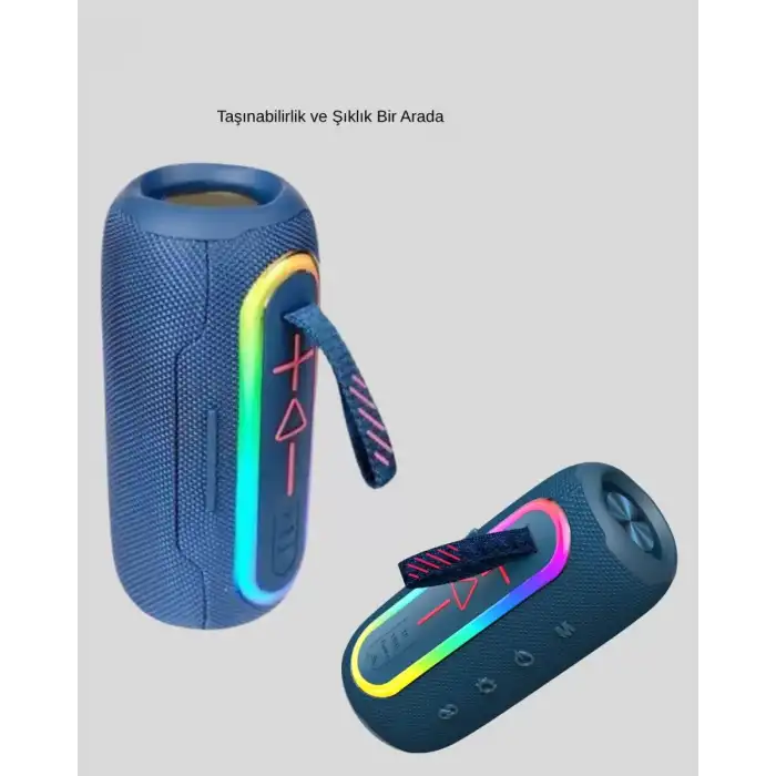 AsilTech Taşınabilir Mini Bluetooth Hoparlör Güçlü Ses ve Şık Kırmızı Tasarım