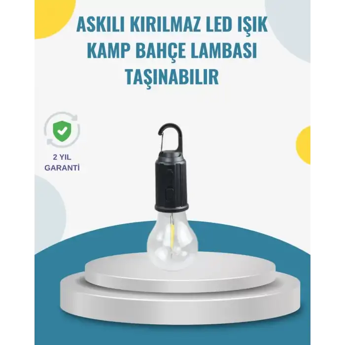 AsilTech Taşınabilir Sıcak Işık Yayan Kamp Lambası