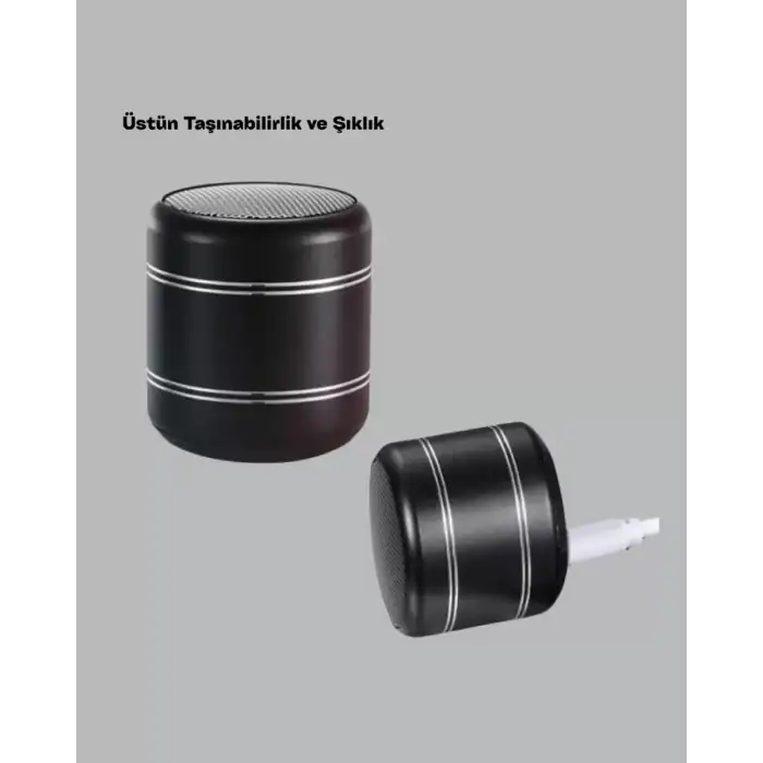 AsilTech Taşınabilir Silindir Tasarım Bluetooth 5.0 Hoparlör Yüksek Bas Performanslı Yeni Nesil