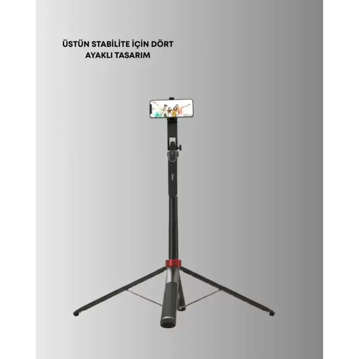 AsilTech Taşınabilir Tripod ve Selfie Çubuğu Vlog ve Video Çekimi