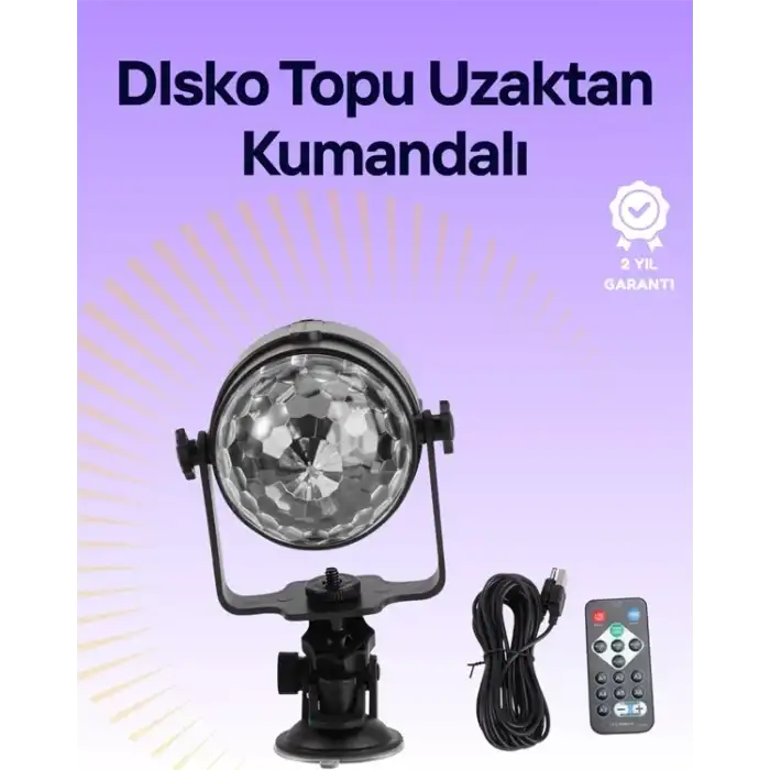 AsilTech Taşınabilir ve Dayanıklı Plastik Kristal LED Disko Işığı