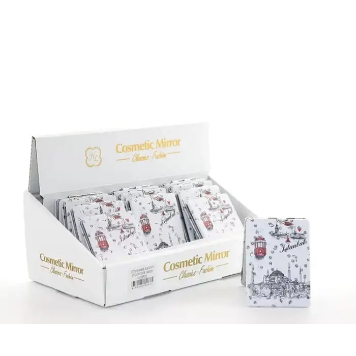 AsilTech Taşlı İstanbul Tasarımı El Aynası İnce Model 8