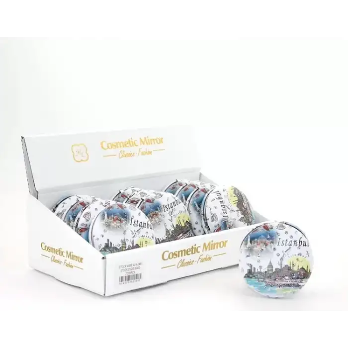 AsilTech Taşlı İstanbul Tasarımı El Aynası Kalın Model 4