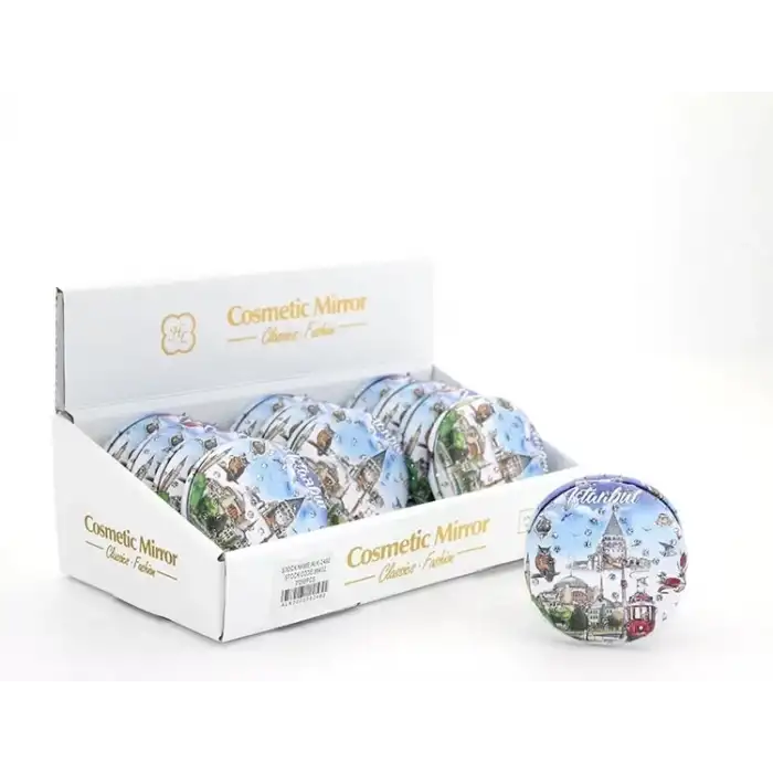 AsilTech Taşlı İstanbul Tasarımı El Aynası Kalın Model 5