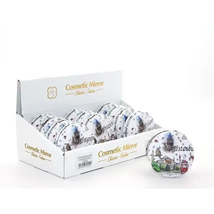 AsilTech Taşlı İstanbul Tasarımı El Aynası Kalın Model 8