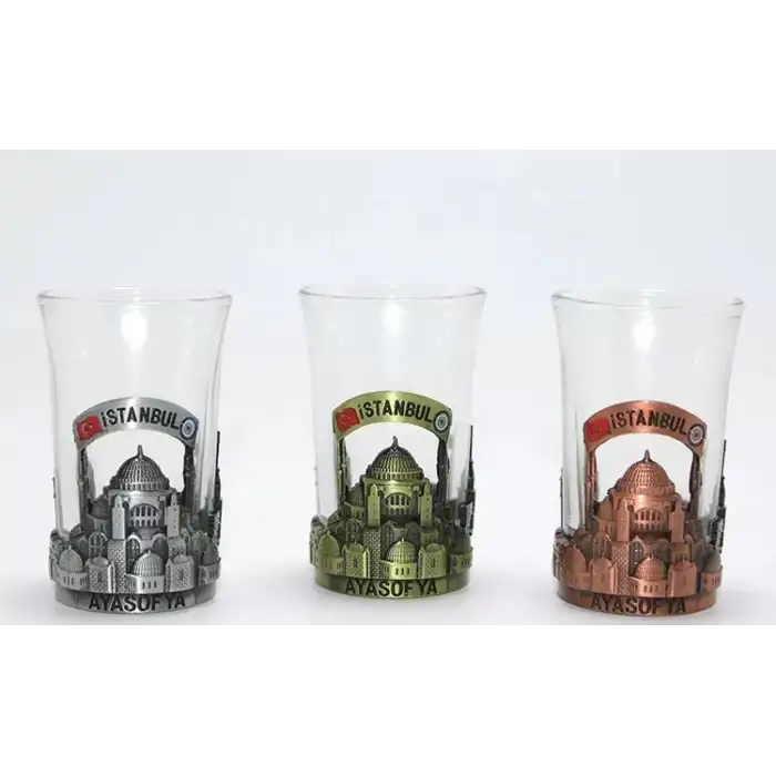 AsilTech Tekli Metal Cam Bardaklı Shot Bardak