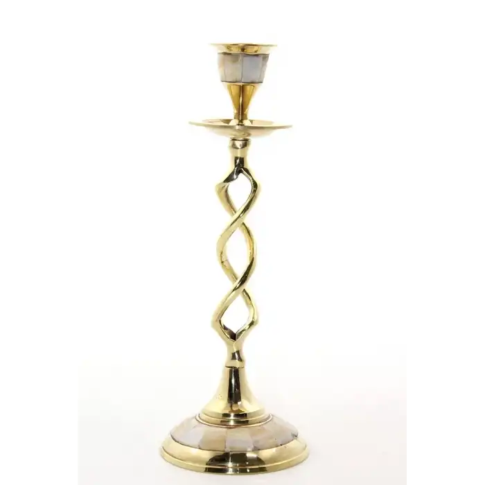 AsilTech Tekli Pirinç Sedefli Şamdan Model 2