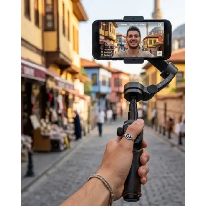AsilTech Telefon Gimbal Stabilizer Video Sabitleyici Vlog Çekim Aparatı