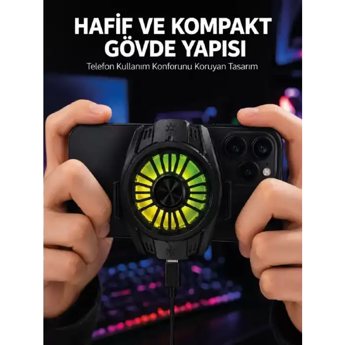 AsilTech Telefon ve Tablet Uyumlu Manyetik Mobil Soğutucu Fan