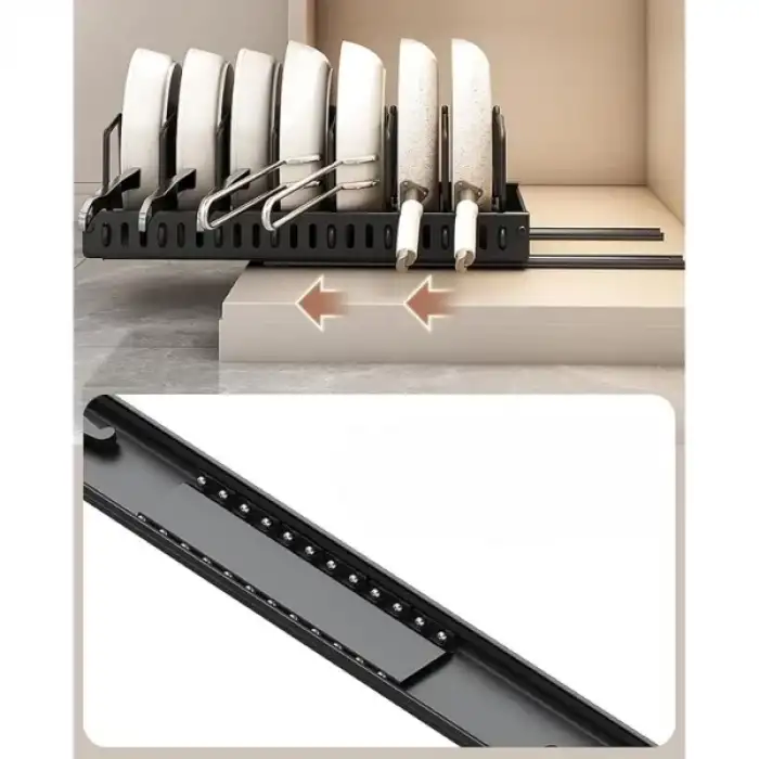 AsilTech Teleskopik Raylı Tava Tencere Organizeri