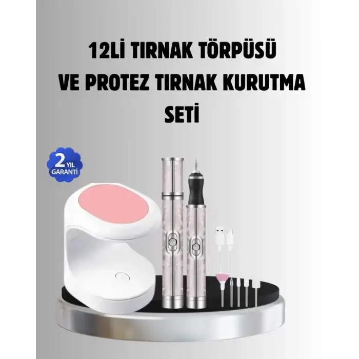 AsilTech Tırnak Matkabı ve LED Oje Kurutucu 2’li Profesyonel Bakım Seti