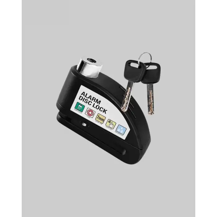 AsilTech Titreşim Sensörlü Alarmlı Motosiklet Disk Kilidi 14mm Çelik Çift Kilitleme