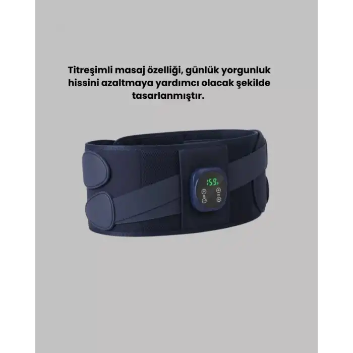 AsilTech Titreşimli Masajlı Bel Kemeri Isıtmalı Destekli