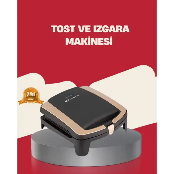 AsilTech Tost Makinesi Yapışmaz Plaka 1500 Watt Güçlü Performans