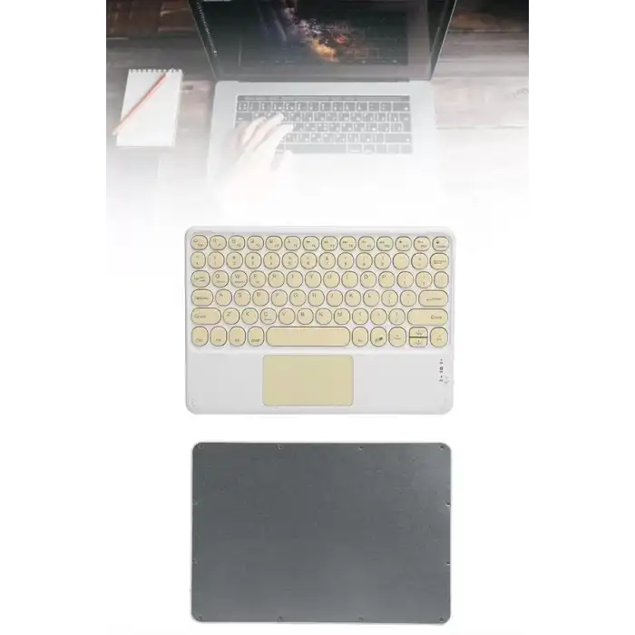 AsilTech Touchpad Tüm Cihazlara Uyumlu Bluetooth Klavye Touchpad Slim Kablosuz Wifi Q Klavye