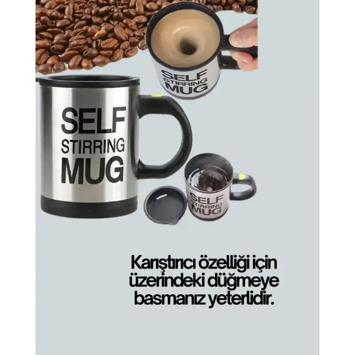 AsilTech Toz İçecekler İçin Hızlı Karıştırma Özellikli Termos Kupa