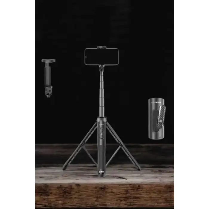 AsilTech Tripod Kablosuz Bluetooth Bağlantılı Selfie Çubuğu 360 Derece Dönebilen