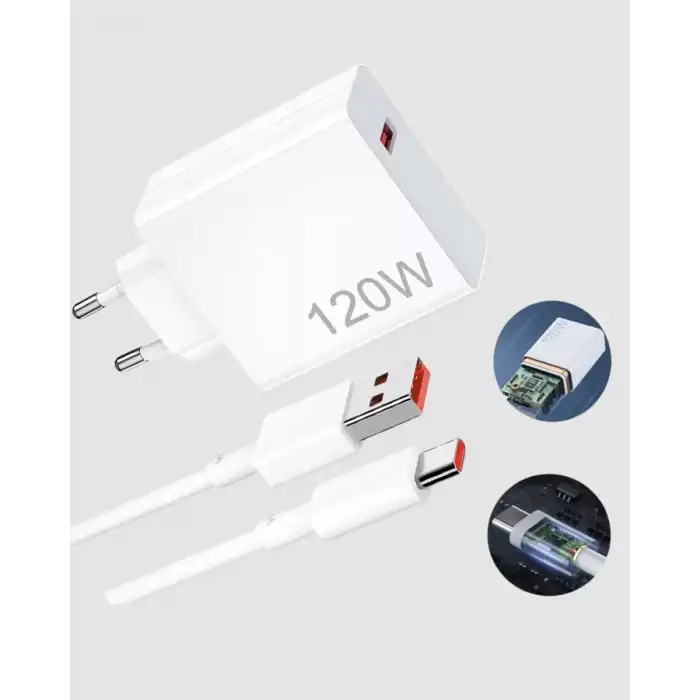 AsilTech Turbo 120W Hızlı Şarj Cihazı Type-C Kablolu